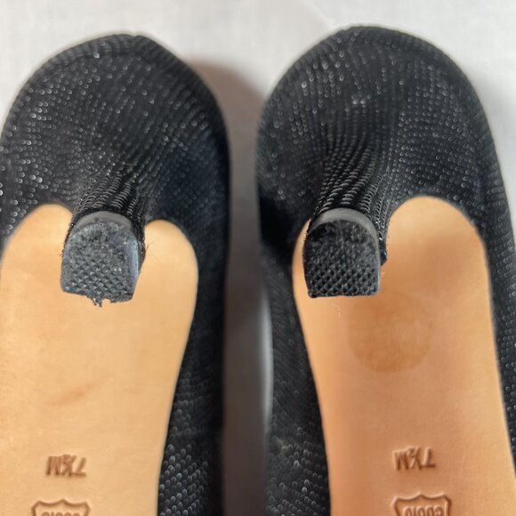 Vaneli Linden Rodi Embossed Leather Pumps 2.5" Kitten Heels Black Size 7.5M - Picture 9 of 10